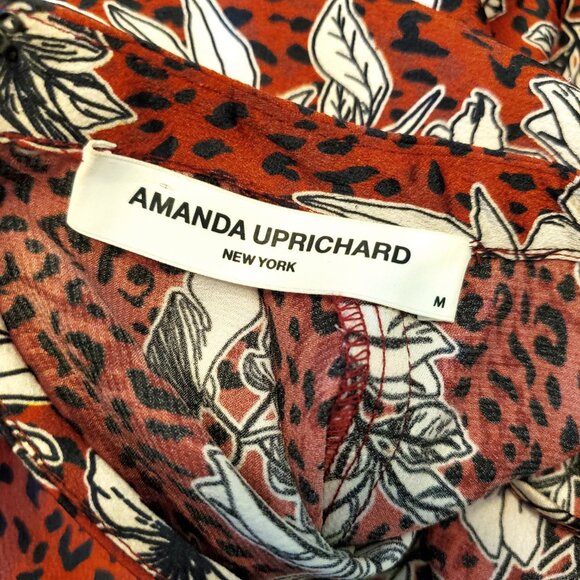 Amanda Uprichard Cheetah Leopard Floral Satin Mini Dress - Picture 9 of 10